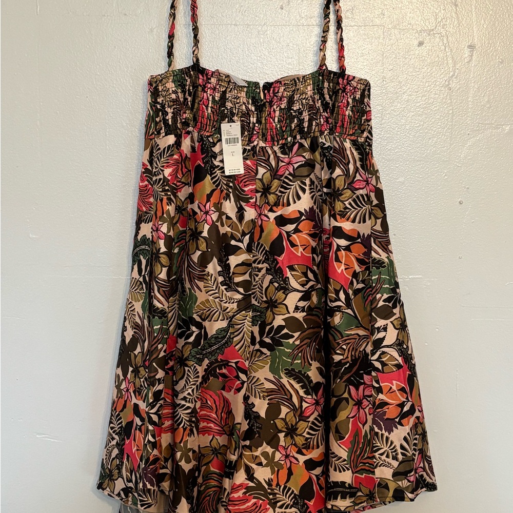 Floral romper with braided straps